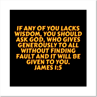 Bible Verse James 1:5 Posters and Art